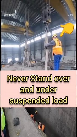Never Stand over and suspended load