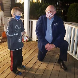 Hughie Dauphinee got to meet his hero this week. He and Dr. Robert Strang were born with the same condition — a cleft lip and cleft palate — and he said he's so happy to see someone like himself "keeping Nova Scotia safe." Read more: www.cbc.ca/1.5818324 | CBC Nova Scotia