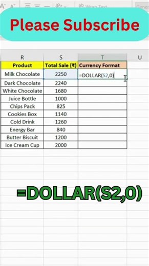Currency format in Excel in just seconds 💰#currencyformat #applycurrency #moneyformat #rupee #dollar
