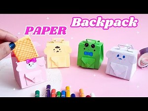 How to make a Paper School Bag : Origami Backpack : Easy Origami School Bag