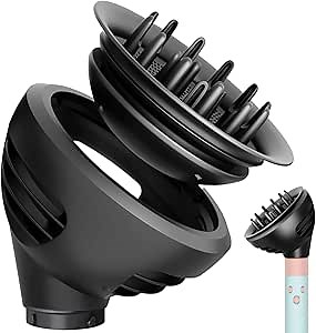 Wave Curl Diffuser for Dyson Airwrap Attachment, Dome and Diffuse Mode Diffuser Attachment for Dyson Airwrap HS05 HS01 HS08, Dark Gray