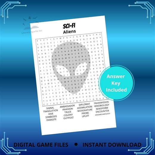 Sci-fi Word Search Puzzle Printable | Aliens | Sci-fi Worksheet | Futuristic Digital Download | Dystopian Activity Page - Etsy
