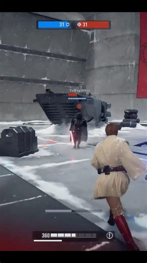 Agressive Vader no match for the defense of Kenobi #starwars #battlefront2 #obiwankenobi