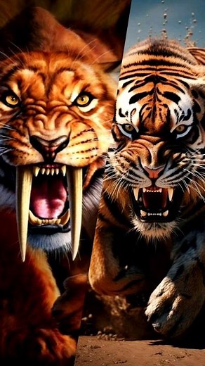 Saber-toothed vs Tiger #tiger #sabertoothtiger