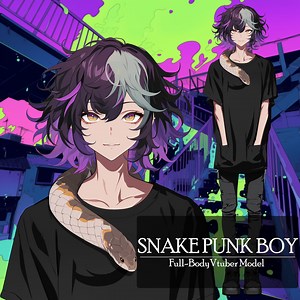 Premade Vtuber Model: Snake Punk Boy, Rigged Live2d Male Vtuber, OBS Studio, Streamlabs, Pngtuber, Cute, Kawaii,chibi,pixel,instant Download - Etsy
