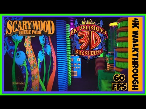 Dr Deleriums 3D Rockhouse Maze (4K Walkthrough) Scarywood Silverwood Theme Park