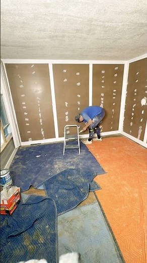 Use hardboard for board & batten when walls are messed up #boardandbatten #diytips #diy #homediy