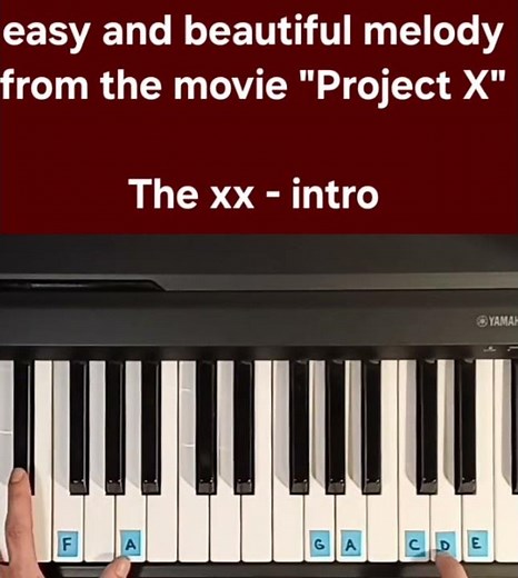 intro (Project X) - The xx - Piano tutorial