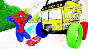 SCHOOL BUS ACCIDENT!! Cars 3 Toy Crushed Under Car w/ Finger Family Nursery Rhymes! | Kids Toy TV