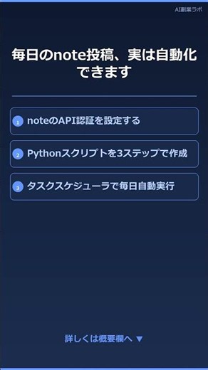 【60秒】noteを自動投稿する仕組み｜Python×タスクスケジューラ
