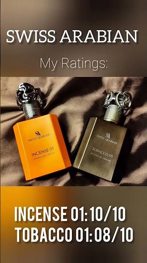 Rating Swiss Arabian Incense 01 and Swiss Arabian Tobacco 01 #perfume #fragrance #fypシ゚viralシ