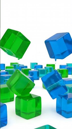 Satisfying Soft Body Physics 🟢 Bouncing Viscous Jelly Cubes #shorts