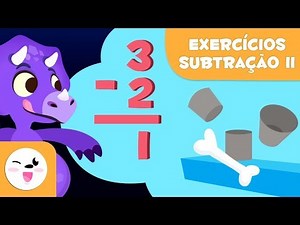 Exercícios de Subtração - Aprender a subtrair com Dinossauros - Matemática para crianças