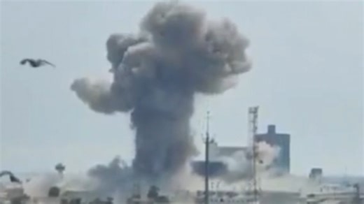 A US Navy base in Bahrain, known as Etihad, appears to have come under attack, with smoke rising from the Juffair area where the US Navy's Fifth Fleet is headquartered. | Sky News Australia