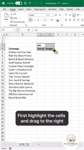 Don't Merge Cell in Excel use this Osm trick #excel #reels #status #treanding #data #excelshorts
