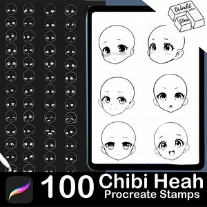 100 Chibi Emote Brushes: Procreate Head Stamps (digital Download) - Etsy