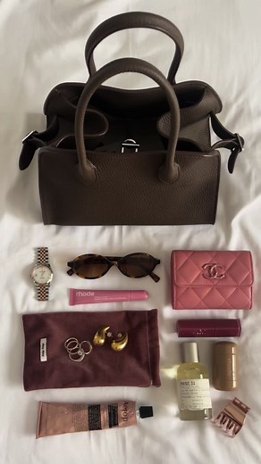 everything that fits inside a margaux 10 ✨ #therow #whatsinmybag #bag #chanel #miumiu #fyp #foryou #fashion #viral
