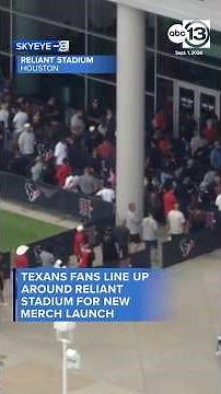 Texans fans line up around Reliant Stadium for new merch launch