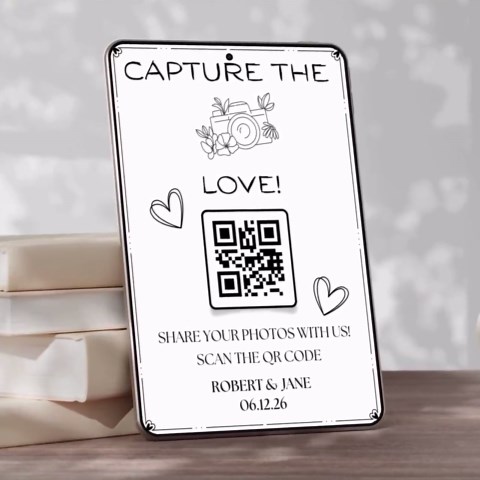 Wedding QR Code Sign, Editable Canva Template, Capture Love Photos (instant Download) - Etsy