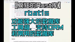 【疯狂的Rust库】rbatis 功能强大的数据库工具箱，支持ORM和常用的数据库_哔哩哔哩_bilibili