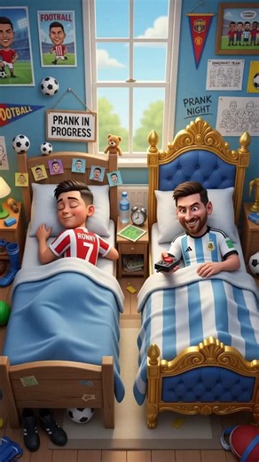 Ronaldo vs Messi Flying Bed Prank 😂 Ronaldo and Messi Funny Moments | Football Comedy