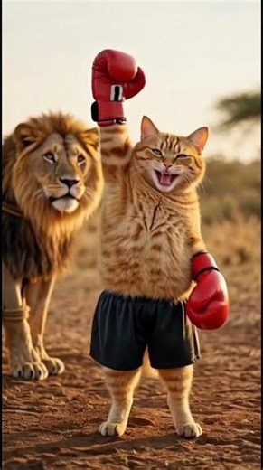 Cat Doing Real Boxing Training! 🥊🔥 #cat #animalshorts #funnycats #fightstory #boxing