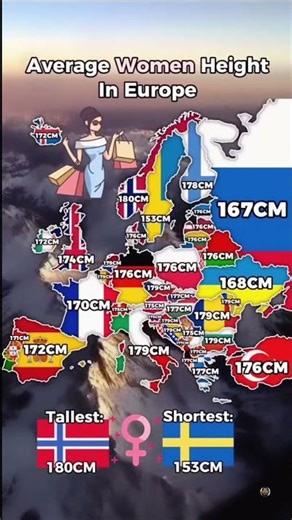 🙋‍♀️ women height #worldmap #shorts #explore