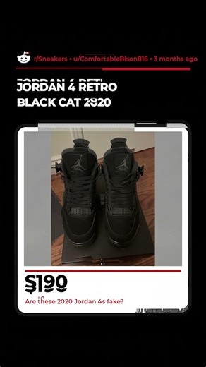 When the fakes are better than retail #sneakers #jordan4 #blackcat #trustornah