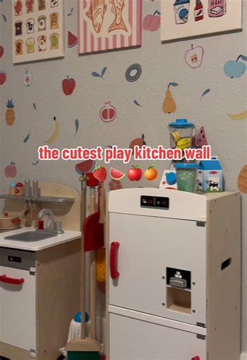 ✨ If only my real kitchen looked this cute 🍓 #inhomedaycare #daycaredecor #playroomsetup #childcare #daycareprovider