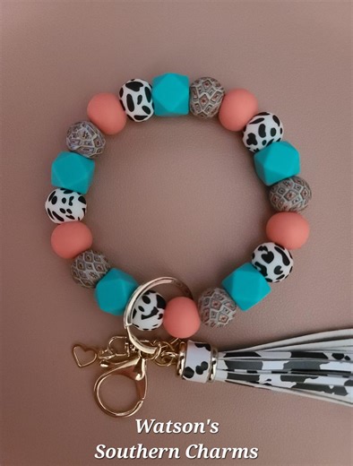 Aztec Print Silicone Bead Wristlet Keychain With Tassel | Non-stretchy Wristlet Keychain | Gifts for Women - Etsy