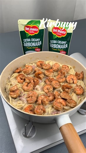 Make every pasta into perfection with Del Monte Carbonara Sauce! Kirby was hooked with his Carbonara recipe! Try it now!🍽️ | Del Monte Philippines