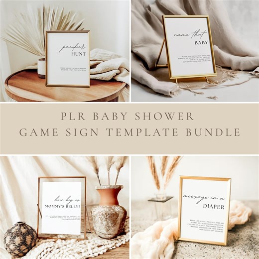 Printable Baby Shower Game Signs | Resell Template | PLR | Private Label Rights | Canva Template | Digital Download | C002 - Etsy Canada