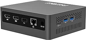 Mini Desktop PC Intel J4105, 8GB DDR4 128GB SSD, Windows 11 Pro Micro Computer, 4K@60Hz, HDMI2.0 x2, Dual-Band WiFi, USB3.2 x4, USB2.0 x1, Gigabit Ethernet, BT, AL34 Small Computer