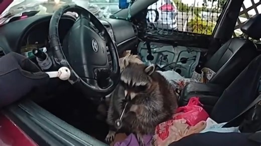 Raccoon found with meth pipe in driver's seat during police stop, woman arrested