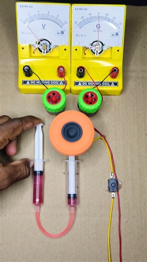 Two Anloang Voltmeter Powered by Regenerative Braking System | DC Motor • DC Motor #shorts #dcmotor