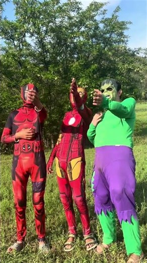 Hulk and Deadpool vs Iron Man funny laugh spiderman #shorts