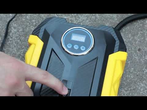 Digital Air Compressor for Car Auto Pump Portable Tire Inflator with LED Light DC 12V, Blue