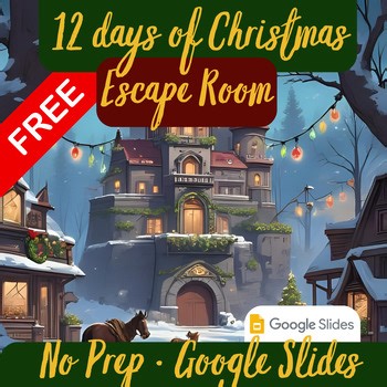 FREE SAMPLE of 12 Days of Christmas Escape Room | Digital Christmas Activity