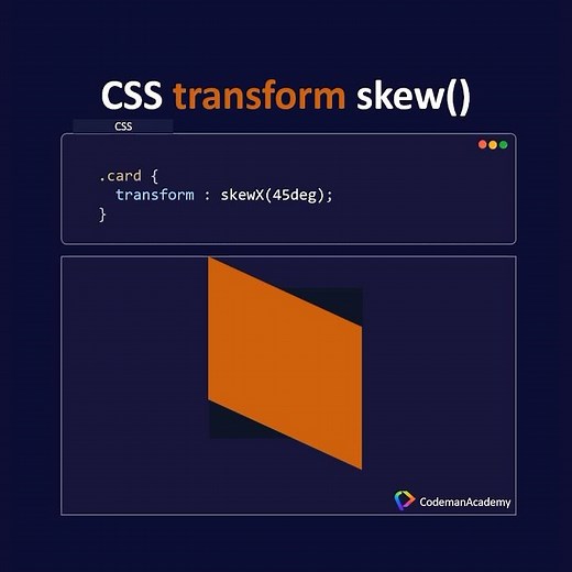 CSS Transform skew 🚀 HTML css tutorial!