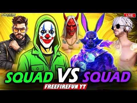 FREEFIRE LIVE🔴 4vs4😈6vs6👽 Custom Room Challenge🎯 | Live Squad Battle👽#freefirefun #freefirelive