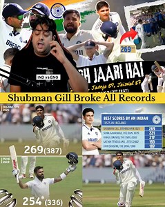 IND vs ENG:- Shubham Gill Broke All Records in England #INDvsENG #ShubmanGill | AB Cricinfo