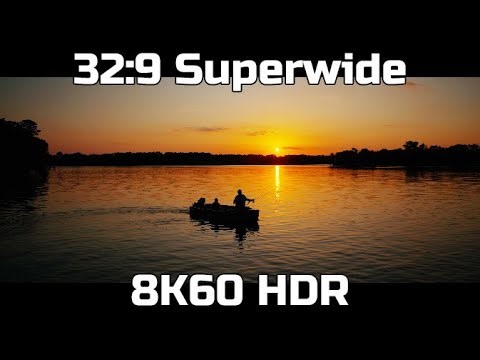Sunset at the dock. 8K60 HDR 32:9 Superwide. 7680 x 2160 p60.