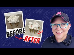 Easy Stool Reupholstery DIY | Beginner Upholstery Tutorial with Simple Tools
