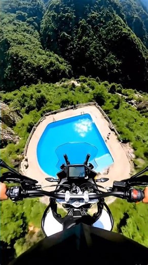 Bike Went Into The Swimming Pool 😱 #bike #swimming #shorts