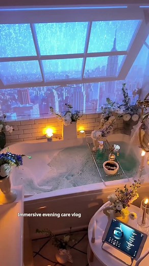 night and myself#spa #bathtub #bath #relax #diy #foryou
