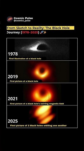From Sketch to Reality: The Black Hole Journey (1978–2025) 🚀✨ #astronomy #space #cosmos #universe