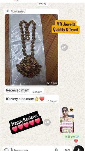 MR_Imitation_Jewellary on Instagram: "Happy Feedbacks... Happy me... MR Jewels(Qulaity & Trust) #happycustomer #review #onlineshopping #QulaityandTrust #pragathinagar"