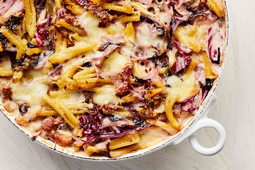 Cheesy Baked Pasta with Radicchio Recipe