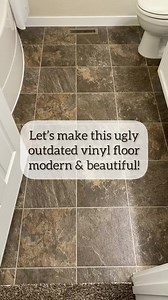 7.9K views · 191 reactions | Check out how we painted our very average vinyl floor and created a hex “tile” floor at a fraction of the cost! Follow along How We Do for more DIY projects and tutorials! https://howwedo.net/paint-vinyl-floor/ | How We Do | Facebook