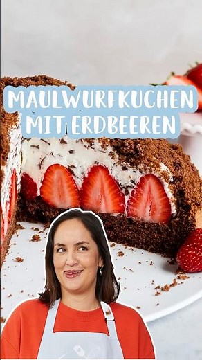Maulwurfkuchen mit Erdbeeren 🍓🍰| Erdbeer Maulwurfkuchen | Einfach Backen